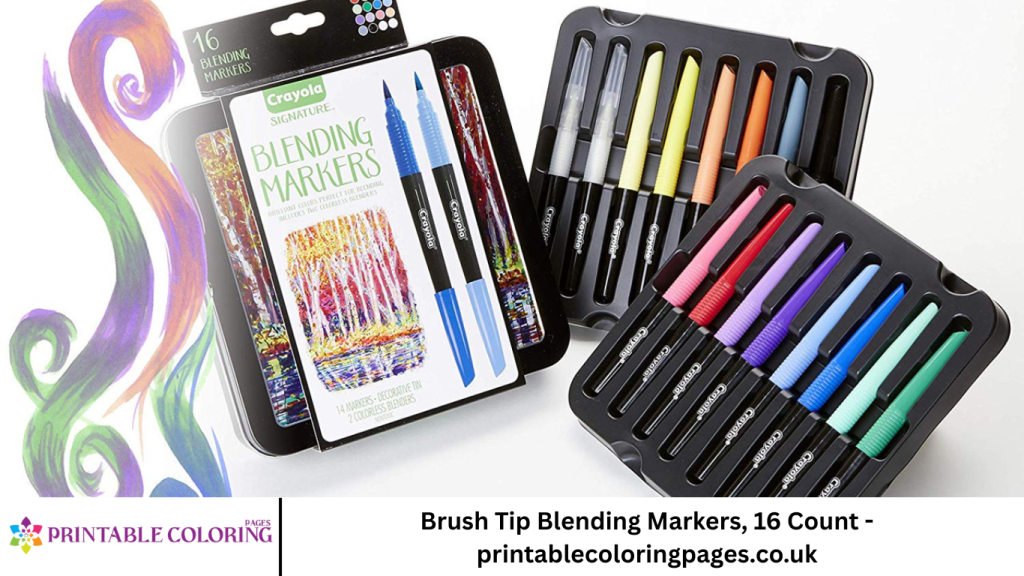 Brush Tip Blending Markers, 16 Count - printablecoloringpages.co.uk