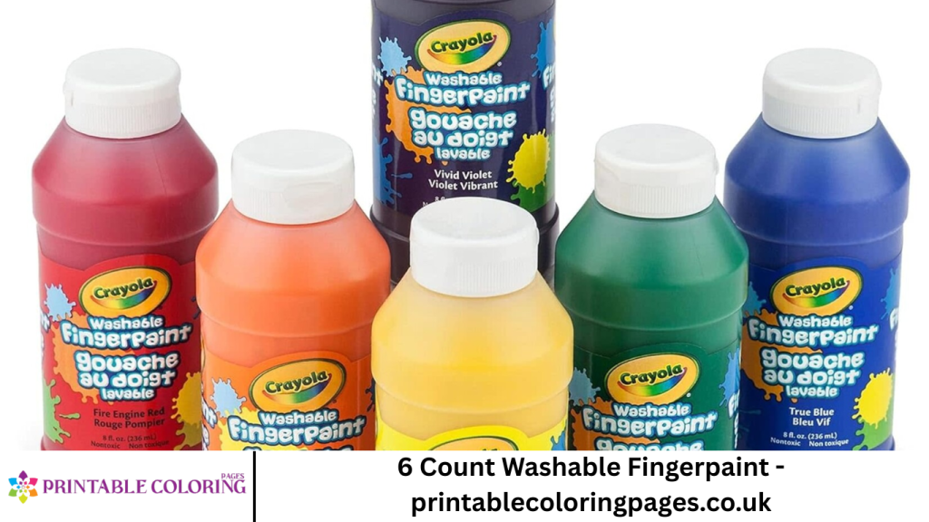 6 Count Washable Fingerpaint - printablecoloringpages.co.uk