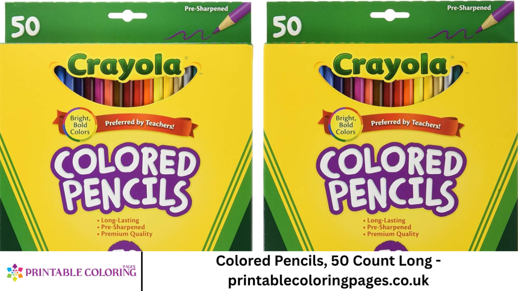 Colored Pencils, 50 Count Long - printablecoloringpages.co.uk