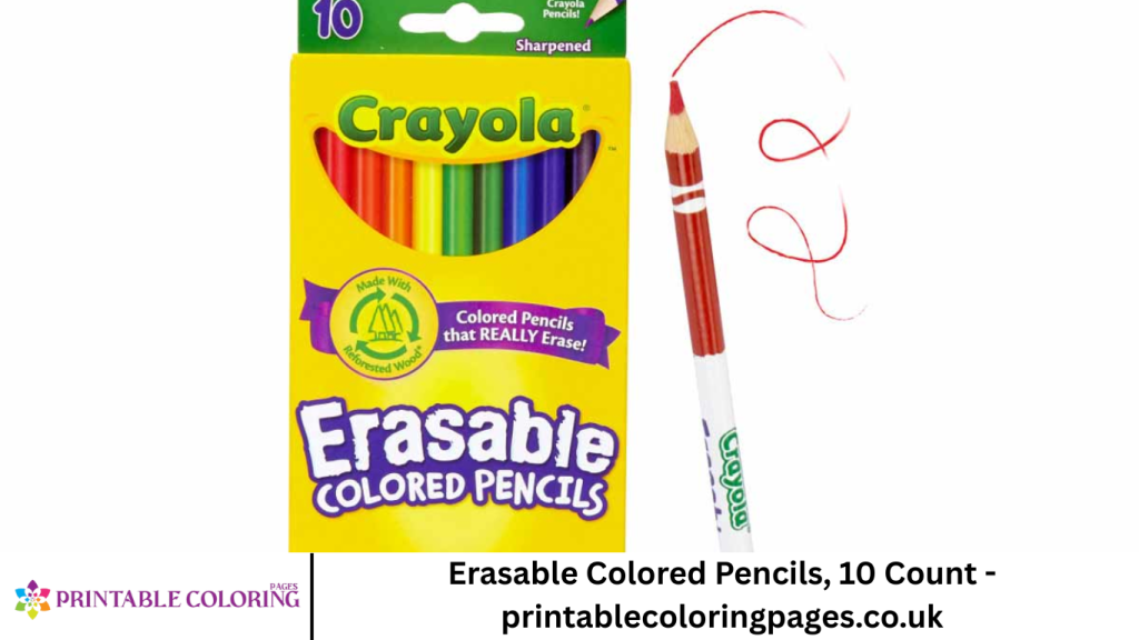Erasable Colored Pencils, 10 Count - printablecoloringpages.co.uk