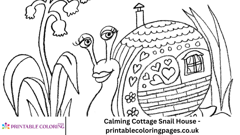 Calming Cottage Snail House - printablecoloringpages.co.uk