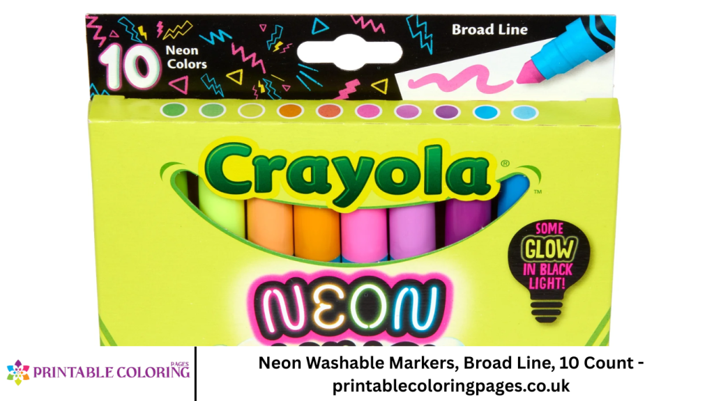 Neon Washable Markers, Broad Line, 10 Count - printablecoloringpages.co.uk