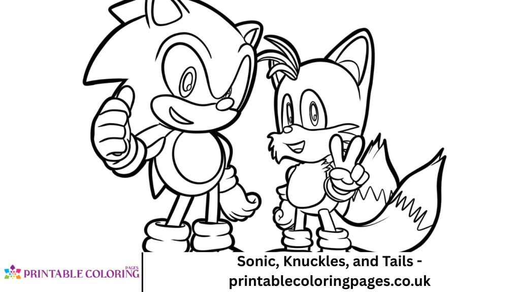 Sonic, Knuckles, and Tails - printablecoloringpages.co.uk