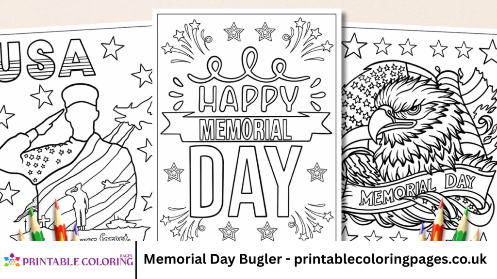 Memorial Day Bugler - printablecoloringpages.co.uk