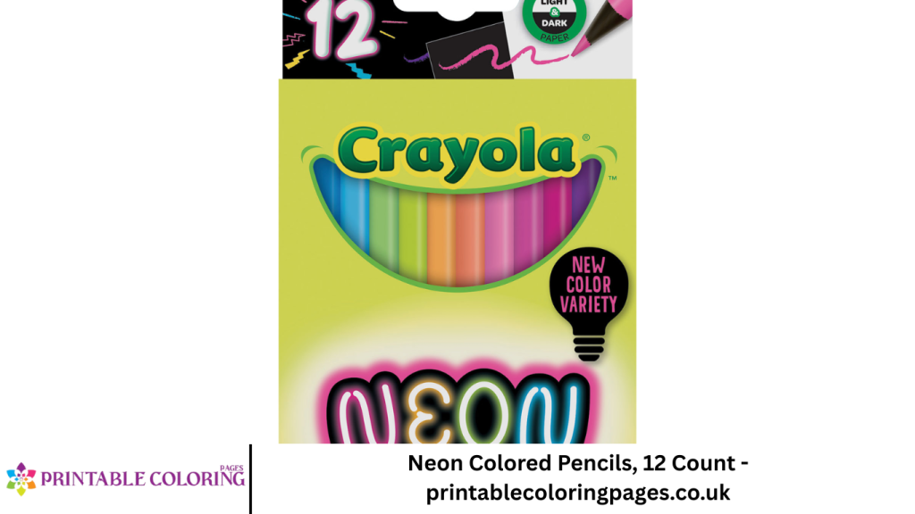 Neon Colored Pencils, 12 Count - printablecoloringpages.co.uk