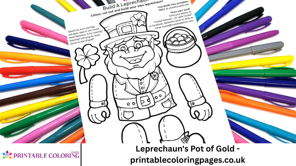 Leprechaun's Pot of Gold - printablecoloringpages.co.uk