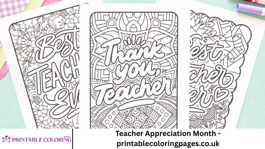 Teacher Appreciation Month - printablecoloringpages.co.uk