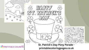 St. Patrick’s Day Pony Parade - printablecoloringpages.co.uk