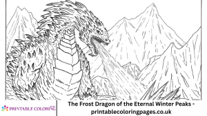 The Frost Dragon of the Eternal Winter Peaks - printablecoloringpages.co.uk